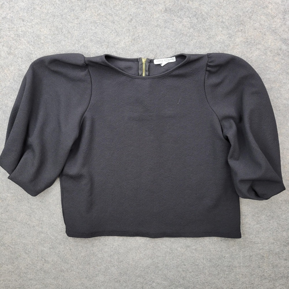 Green Envelope‎ Los Angeles Blouse Womens Large Black Puff 3/4 Sleeve Top